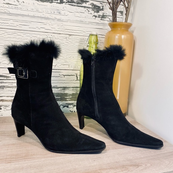 Aquatalia Black Suede Ankle Boots by Marvin K. - Picture 3 of 14